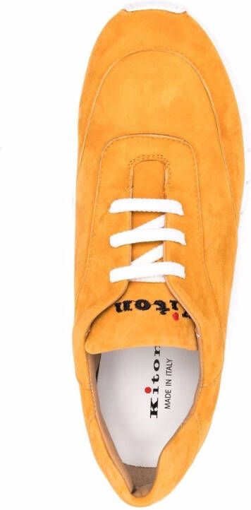 Kiton Sneakers met geborduurd logo Oranje