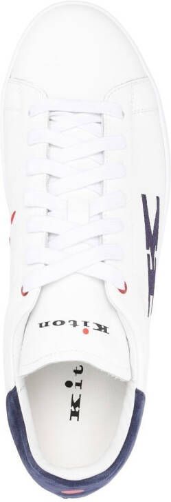 Kiton Sneakers met geborduurd logo Wit