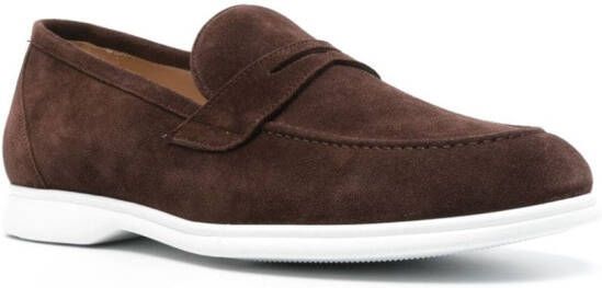 Kiton Suède loafers Bruin