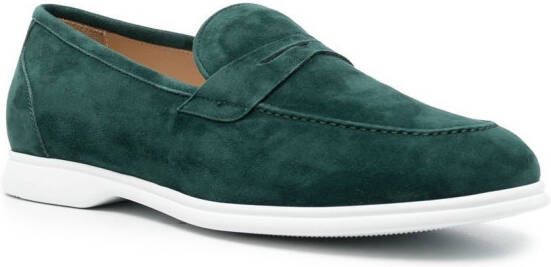 Kiton Suède loafers Groen