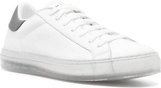 Kiton Ussa088 leren sneakers Wit