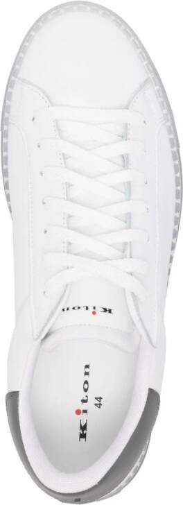 Kiton Ussa088 leren sneakers Wit