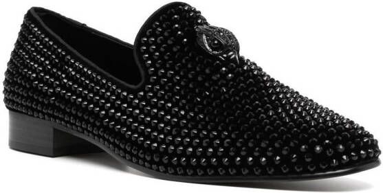 Kurt Geiger London Ace Stud loafers verfraaid met kristallen Zwart