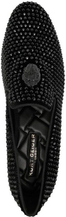 Kurt Geiger London Ace Stud loafers verfraaid met kristallen Zwart