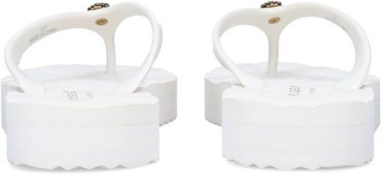 Kurt Geiger London Kensington gevoerde teenslippers Wit