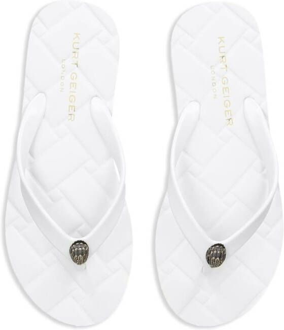 Kurt Geiger London Kensington gevoerde teenslippers Wit
