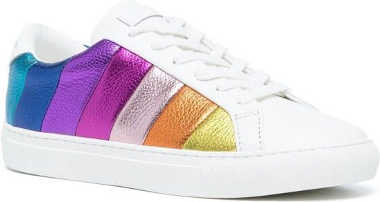 Kurt Geiger London Lane low-top sneakers met regenboogstreep Wit