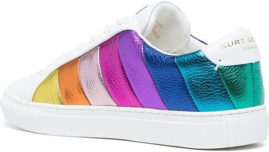 Kurt Geiger London Lane low-top sneakers met regenboogstreep Wit