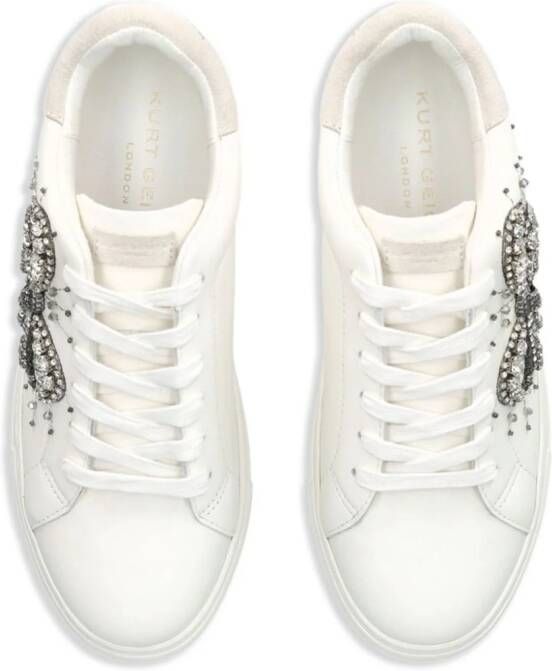 Kurt Geiger London Laney sneakers verfraaid met kristallen Wit