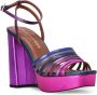 Kurt Geiger London Pierra metallic leren sandalen met plateauzool Roze - Thumbnail 2