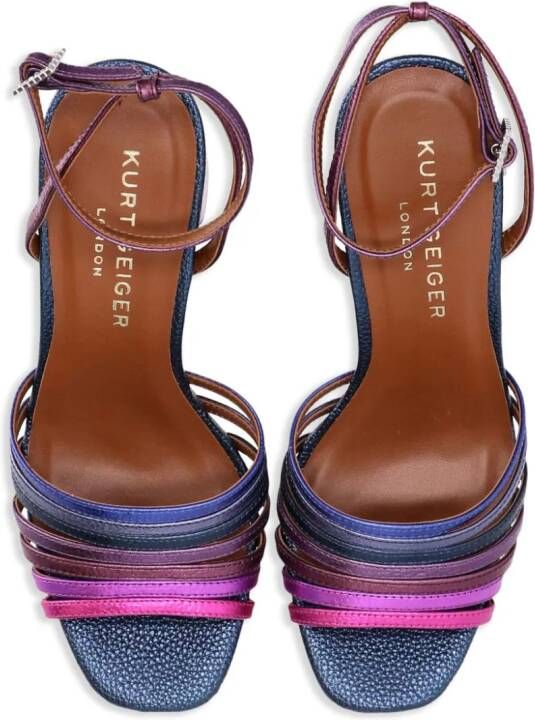 Kurt Geiger London Pierra metallic leren sandalen met plateauzool Roze