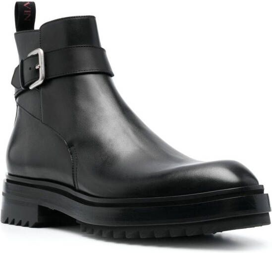 Lanvin Alto leren enkellaarzen Zwart