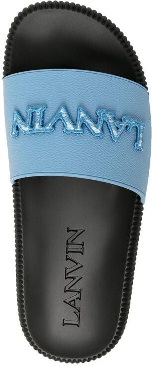 Lanvin Arpège slippers verfraaid met logo Blauw