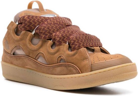 Lanvin Curb leren sneakers Bruin