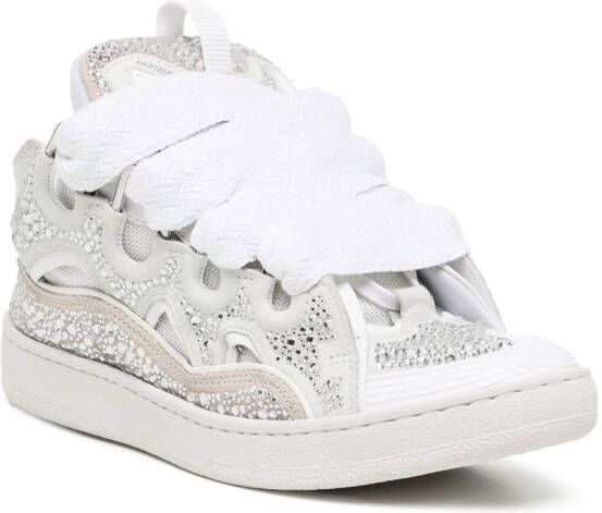 Lanvin Curb sneakers met stras Wit