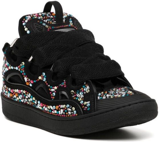Lanvin Curb sneakers met stras Zwart