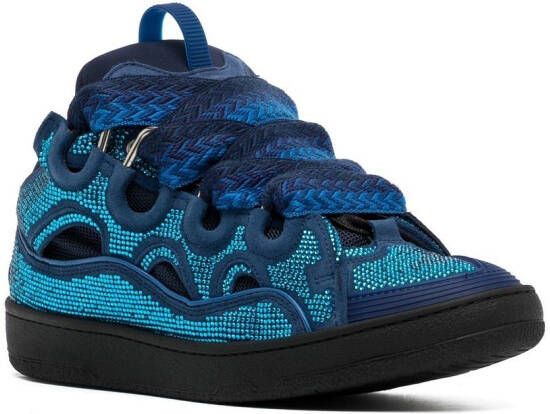 Lanvin Curb sneakers verfraaid met stras Blauw