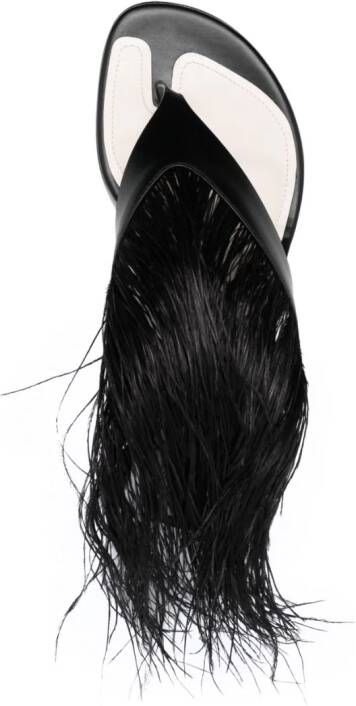 Lanvin Feather Swing 65 leren sandalen Zwart