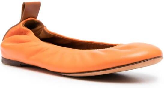 Lanvin Leren ballerina's Oranje