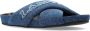 Lanvin Denim slippers met geborduurd logo en gekruiste bandjes Blauw - Thumbnail 2