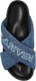 Lanvin Denim slippers met geborduurd logo en gekruiste bandjes Blauw - Thumbnail 4