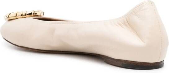 Lanvin Melodie leren ballerina's Beige