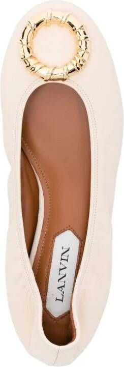 Lanvin Melodie leren ballerina's Beige