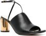 Lanvin metallic-heel 75mm leather sandals Zwart - Thumbnail 2