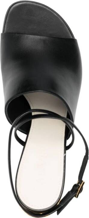 Lanvin metallic-heel 75mm leather sandals Zwart