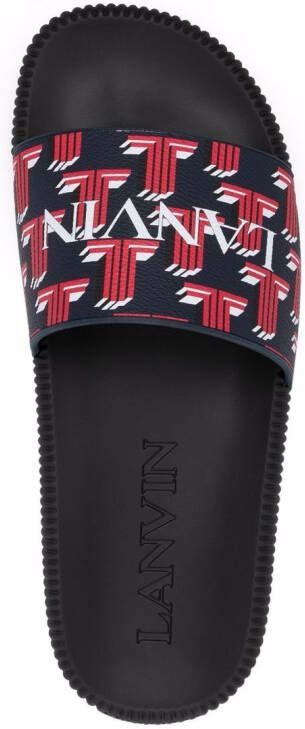 Lanvin Slippers met logoprint Blauw