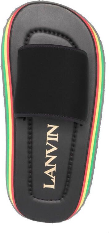 Lanvin Slippers met regenboogprint Zwart