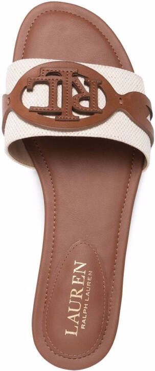 Lauren Ralph Lauren Alegra tweekleurige slippers Beige