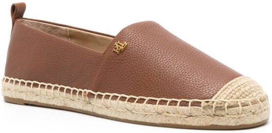 Lauren Ralph Lauren Cameryn leren espadrilles Bruin