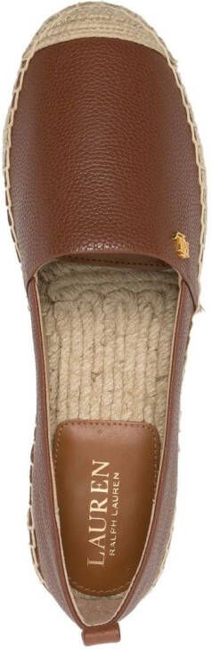 Lauren Ralph Lauren Cameryn leren espadrilles Bruin