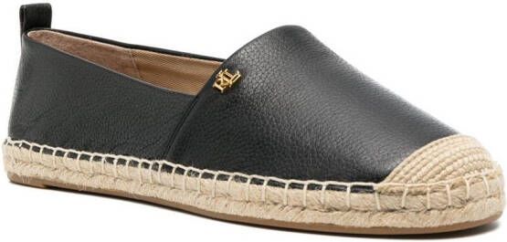 Lauren Ralph Lauren Cameryn leren espadrilles Zwart