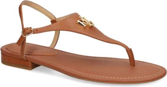 Lauren Ralph Lauren Ellington leren sandalen Bruin