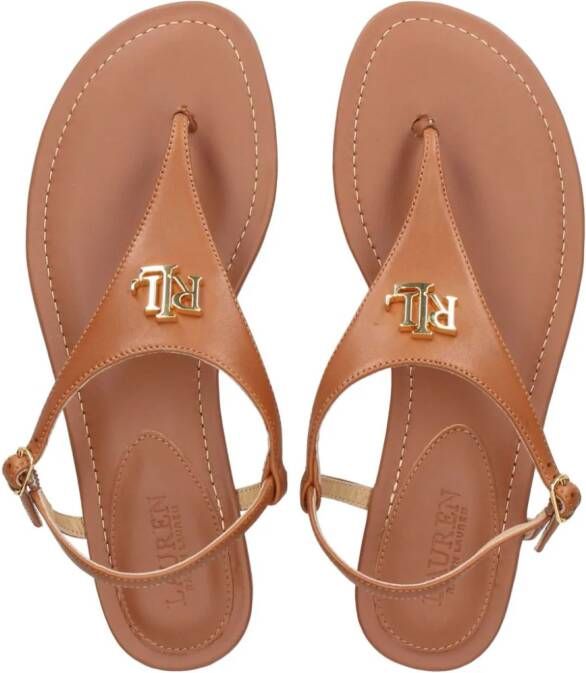 Lauren Ralph Lauren Ellington leren sandalen Bruin