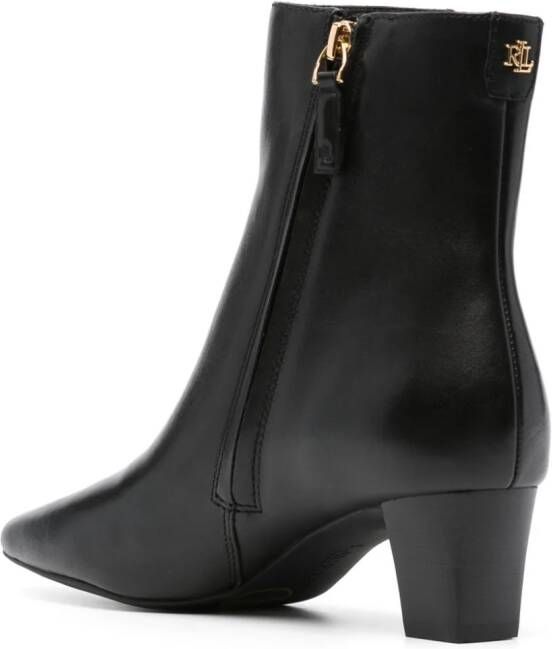 Lauren Ralph Lauren Willa Burnished leren laarzen Zwart