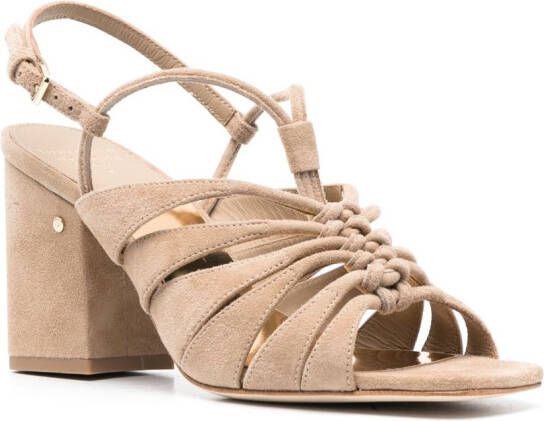 Laurence Dacade Suède sandalen met blokhak Beige