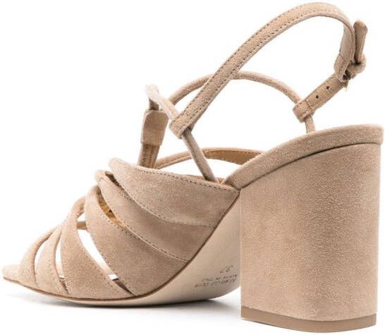 Laurence Dacade Suède sandalen met blokhak Beige