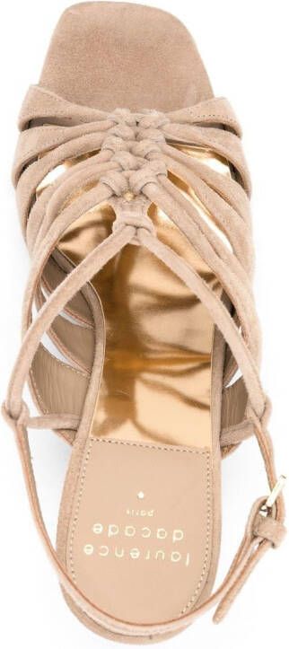 Laurence Dacade Suède sandalen met blokhak Beige