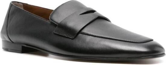 Le Monde Beryl Soft Placket leren loafers Zwart