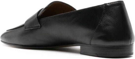 Le Monde Beryl Soft Placket leren loafers Zwart