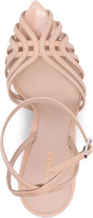 Le Silla 110mm lakleren sandalen Beige