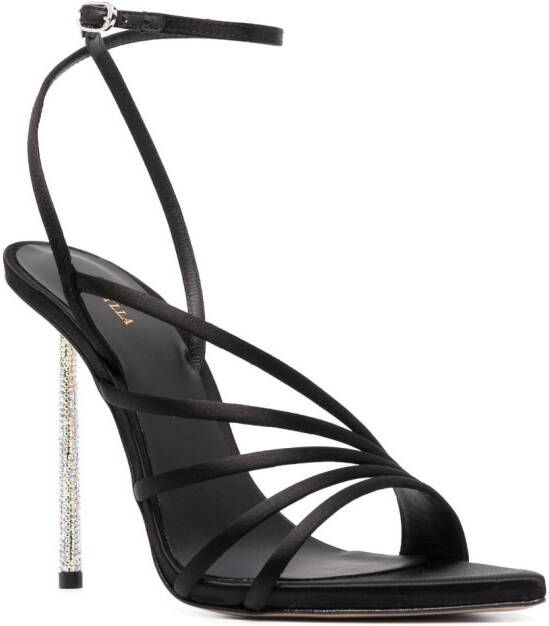 Le Silla Satijnen sandalen Zwart