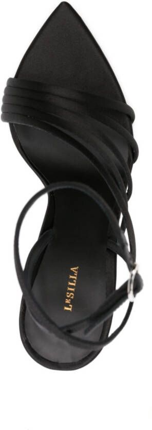 Le Silla Satijnen sandalen Zwart