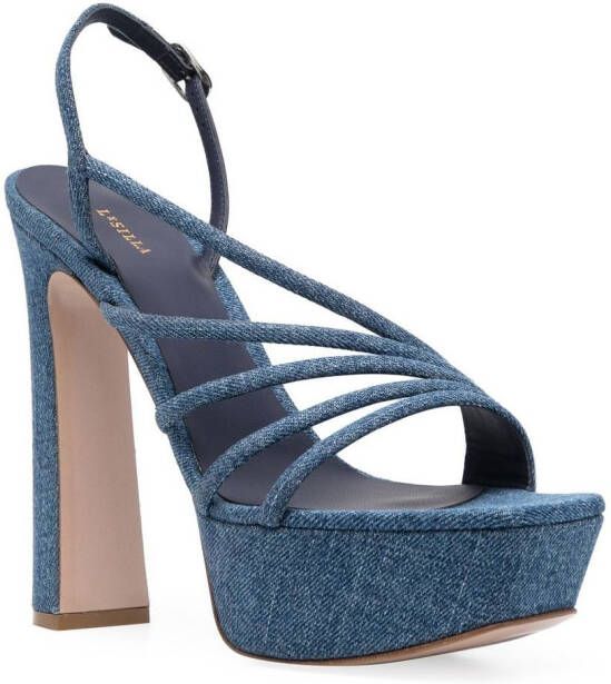 Le Silla Sandalen met plateauzool Blauw