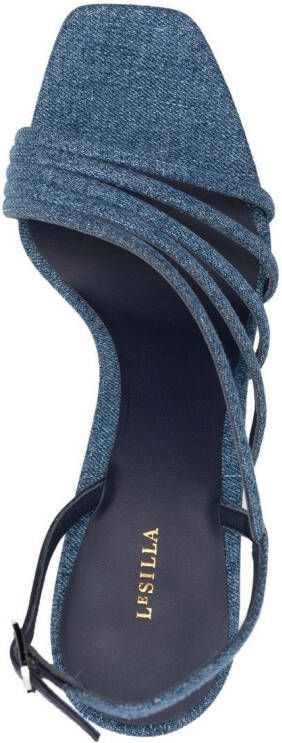 Le Silla Sandalen met plateauzool Blauw