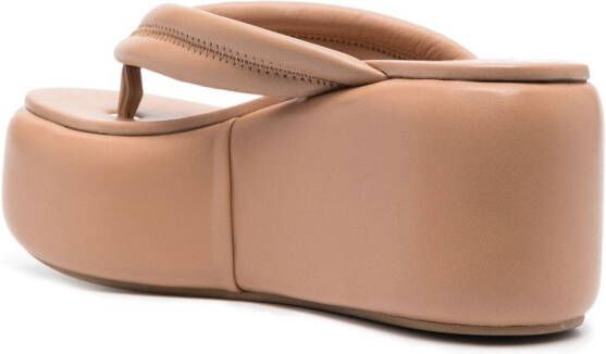 Le Silla Aiko sandalen met sleehak Bruin