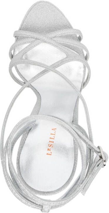 Le Silla Belen sandalen met plateauzool Zilver